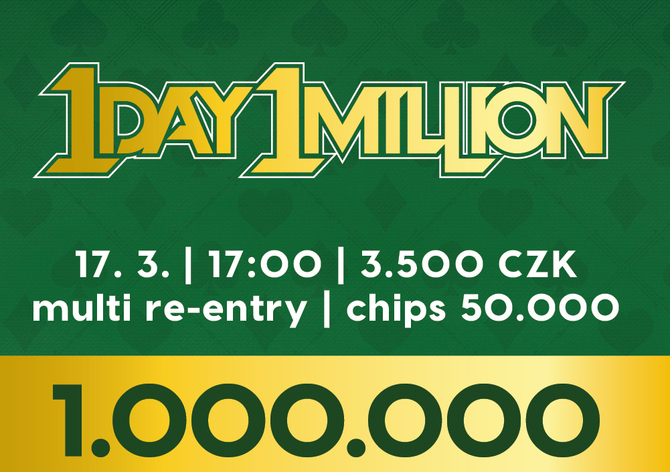 Rebuy Stars Kladno: V úterý v Oaze opět o milionovou garanci, hrát se bude 1Day 1Million