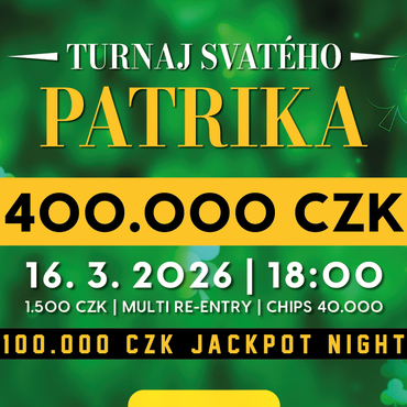 Rebuy Stars Plzeň Area: V pondělí v Plzni Turnaj svatého Patrika 400K GTD s doplňkovými akcemi