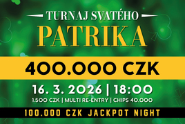 Rebuy Stars Plzeň Area: V pondělí v Plzni Turnaj svatého Patrika 400K GTD s doplňkovými akcemi