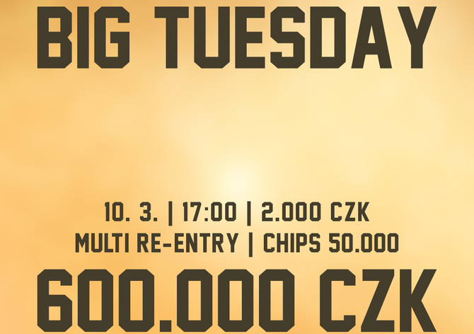 Rebuy Stars Kladno: Big Tuesday 600K GTD znovu v úterý v Oaze!