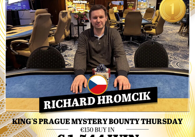 Hilton: Richard Hromčík vítězem Thursday Mystery Bounty €10K GTD