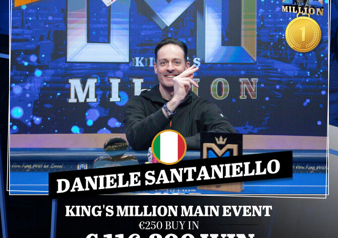 King's Million: Z absolutního shortstacku až na samý vrchol, Ital Santaniello vítězem King's Million