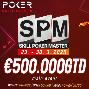 Card Casino Sk: Ve středu v Šamoríně startuje série Skill Poker Master s Main Eventem €500K GTD!
