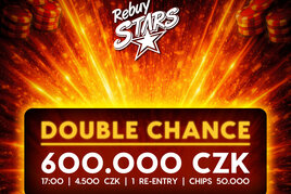 Rebuy Stars Kladno: V úterý se bude v Oaze hrát Double Chance event 600K GTD