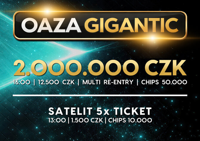 Rebuy Stars Kladno: Oaza Gigantic 2M GTD v úterý opět na Kladně!