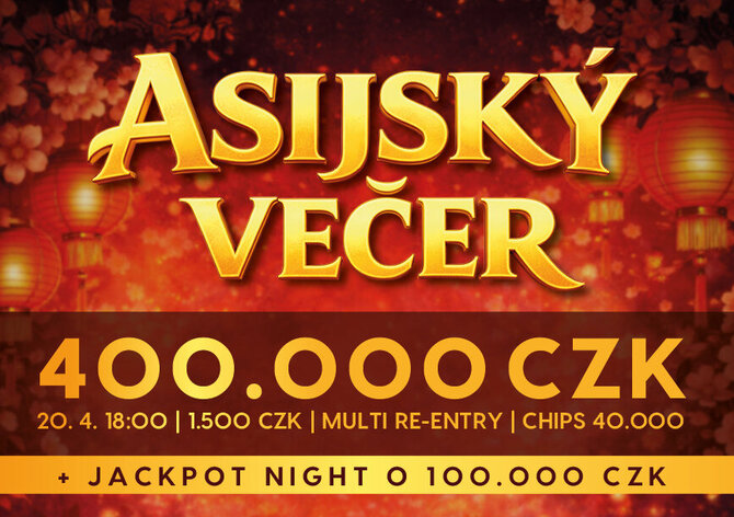 Rebuy Stars Plzeň Area: V pondělí v Plzni Asijský Večer s turnajem o 400K