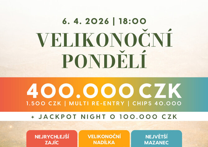 Rebuy Stars Plzeň Area: Speciální velikonoční nadílka v podobě turnaje 400K GTD v pondělí v Plzni