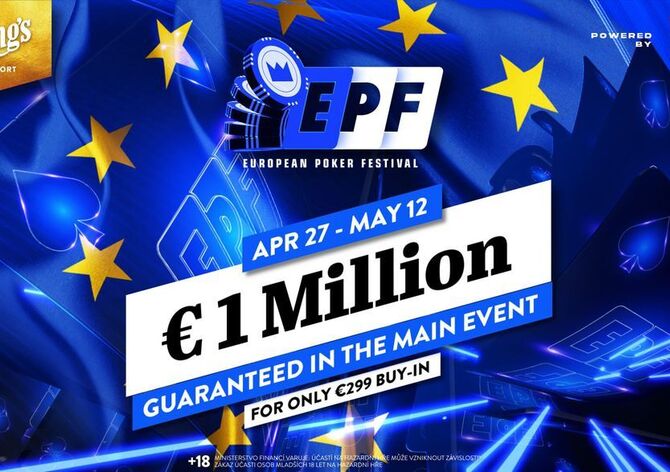 King's: European Poker Festival s Main Eventem €1M GTD ovládne King's Resort na dva týdny