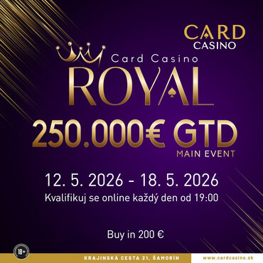 Synot: Online kvalifikace na Card Casino Royal do Šamorína!