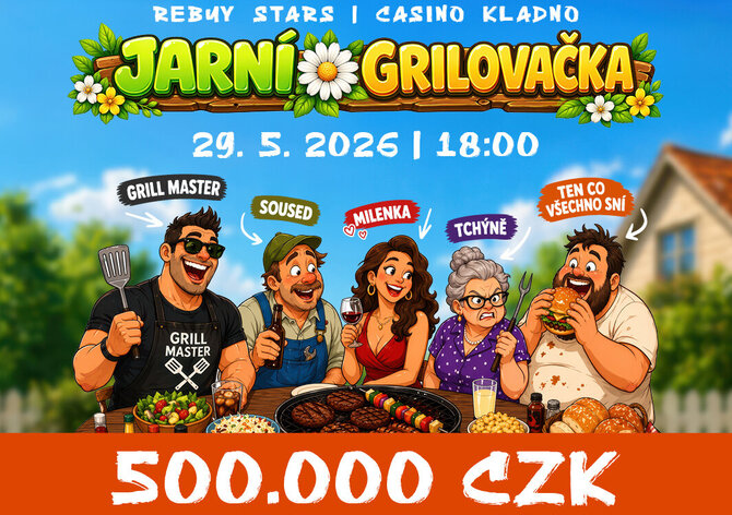 Rebuy Stars Kladno: Pátek v Oaze ve znamení Jarní Grilovačky s garancí 500.000 Kč!