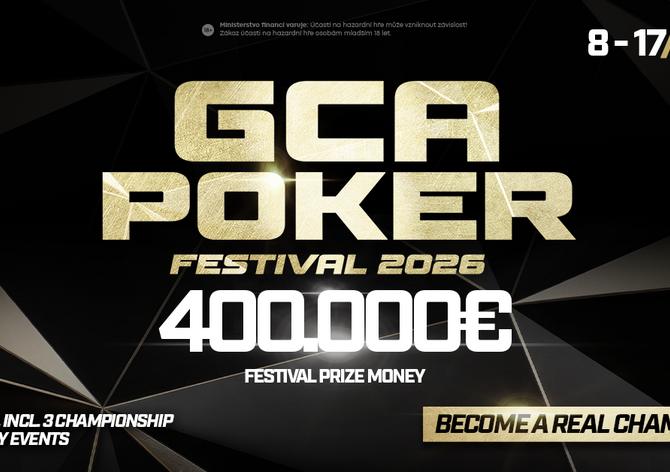 GC Aš: Desetidenní GCA Poker Festival s celkovou garancí €400K od pátku v Aši