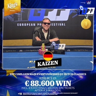 King's EPF: Ve finále EPF Main Eventu zvítězil Němec "Kaizen" po 3-way dealu
