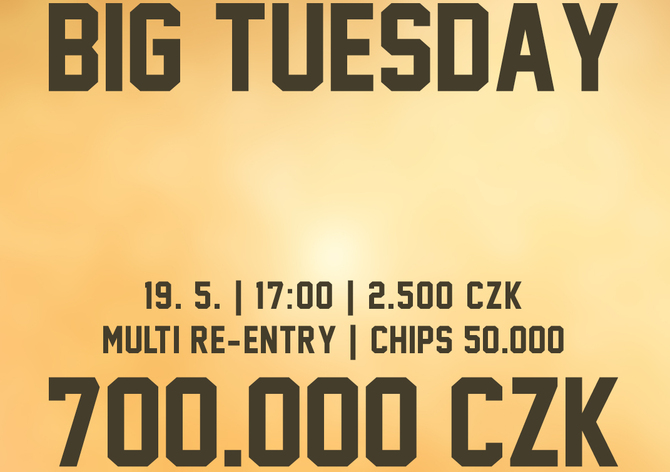 Rebuy Stars Kladno: V úterý v Oaze Big Tuesday minimálně o 700.000 Kč!