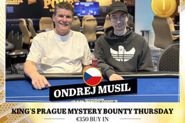 Hilton: Ondřej Musil oficiálním vítězem Thursday Mystery Bounty v rámci heads-up dealu