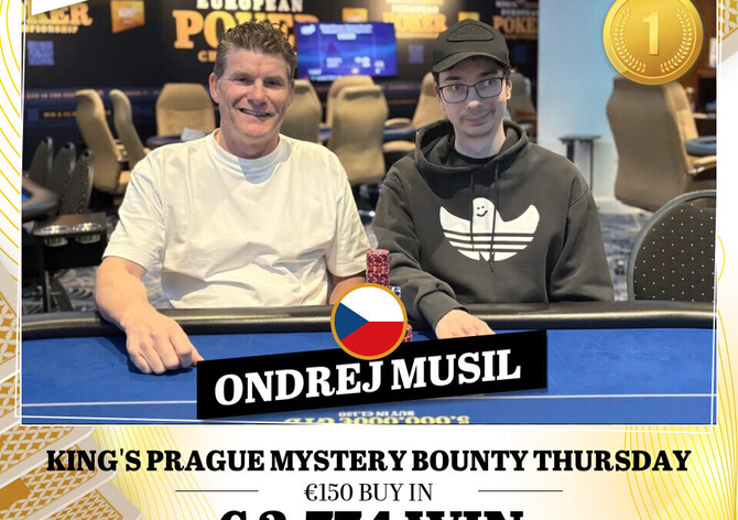 Hilton: Ondřej Musil oficiálním vítězem Thursday Mystery Bounty v rámci heads-up dealu