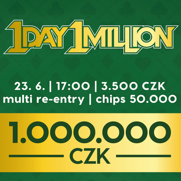 Rebuy Stars Kladno: V úterý v Oaze proběhne turnaj 1Day 1Million