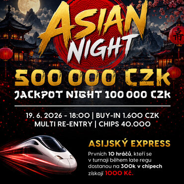 Rebuy Stars Kladno: Asian Night s turnajem 500K GTD v pátek v Oaze