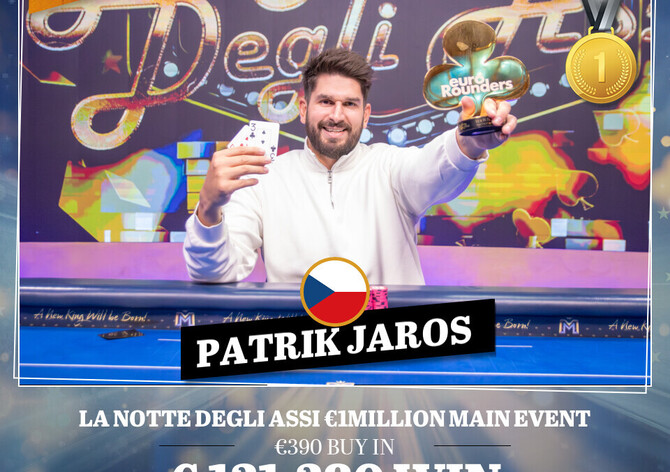 King's LNDA €1M GTD: Patrik Jaroš je šampionem ME La Notte Degli Assi