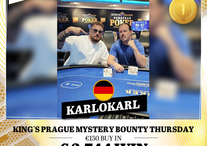 Hilton: Němec "Karlokarl" zvítězil v rámci heads-up dealu v Mystery Bounty, Marek Kocián byl druhý