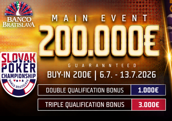 Slovak Poker Championship 2026: Třetí ročník nabídne €200K GTD, velké bonusy a unikátní  PlayZone