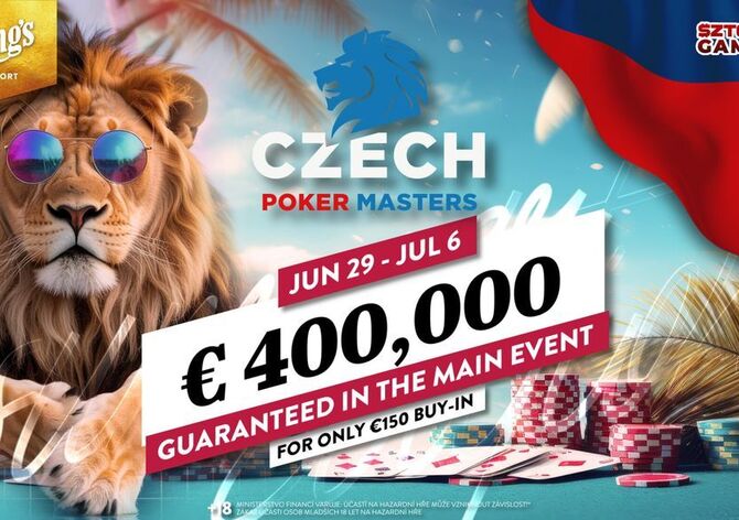 King's: Czech Poker Masters €400K GTD už od pondělí na Rozvadově