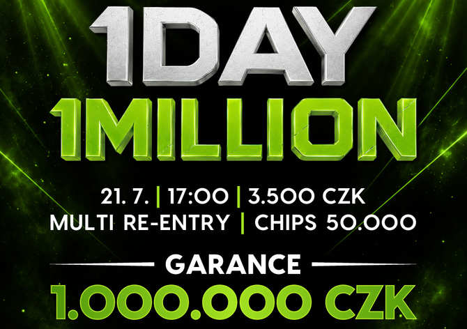 Rebuy Stars Kladno: Oaza v úterý ve znamení turnaje 1 Day 1 Million