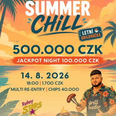 Rebuy Stars Kladno: Pátek bude v Oaze patřit Summer Chill Grilovačce s turnajem 500K GTD