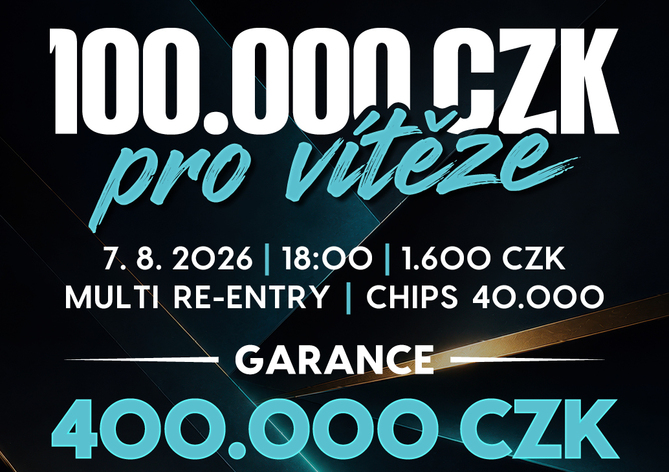 Rebuy Stars Kladno: 100K Pro Vítěze je turnaj na páteční večer v Oaze