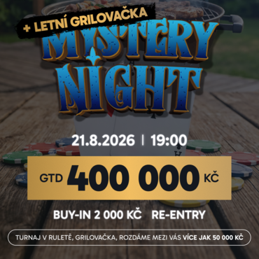 G4G: V pátek v Olomouci Mystery Night 400K GTD, v sobotu pardubický PůlMilion