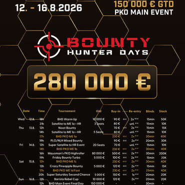 GC Aš: Od středy v Grand Casinu Bounty Hunter Days s celkovou garancí €280K!