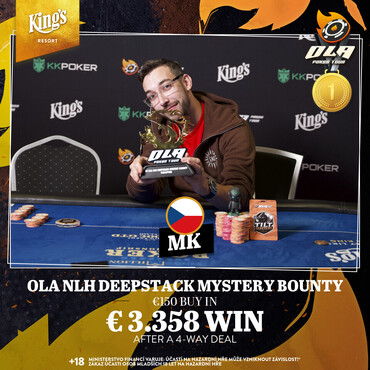 King's Ola Poker Tour: Jeden sobotní flight ovládl "Vian Boss" a v Deepstacku kraloval "MK"