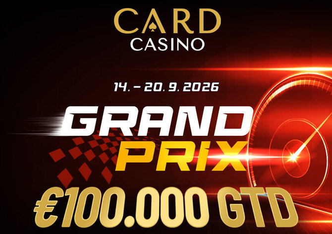 Card Casino Šamorín: Od úterý v Cardu zářijové vydání vícedenního turnaje Grand Prix €100K GTD