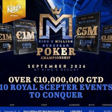 King's: Očekávaný festival King's Million s celkovou obří garancí €10M je tady!