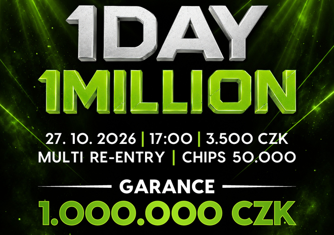 Rebuy Stars Kladno: Další vydání turnaje 1 Day 1 Million v úterý v Oaze