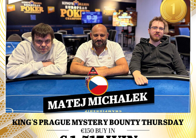 Hilton: Deal ve třech s vítězným Matějem Michálkem ve čtvrtečním Mystery Bounty eventu