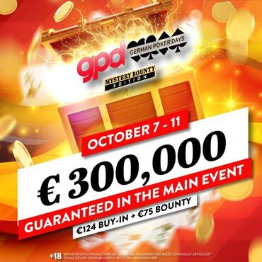 King's: Od středy na Rozvadově mystery bounty edition German Poker Days €300K GTD