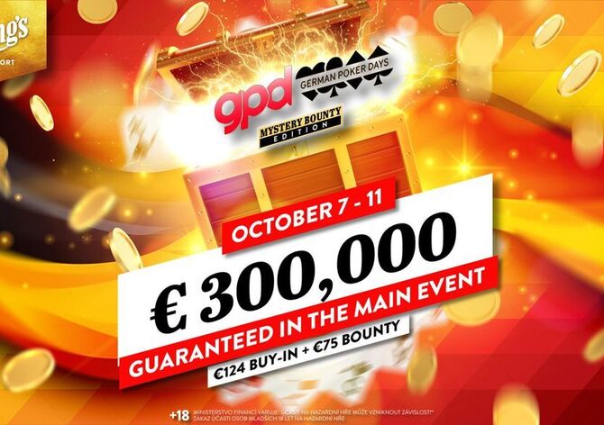 King's: Od středy na Rozvadově mystery bounty edition German Poker Days €300K GTD