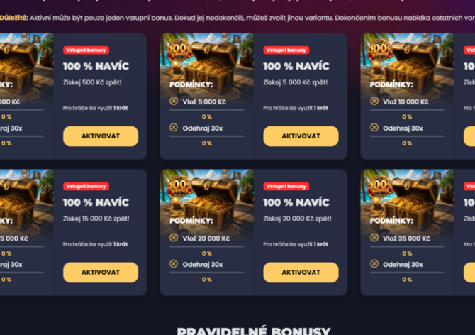 Nový systém bonusů na eCasino.cz