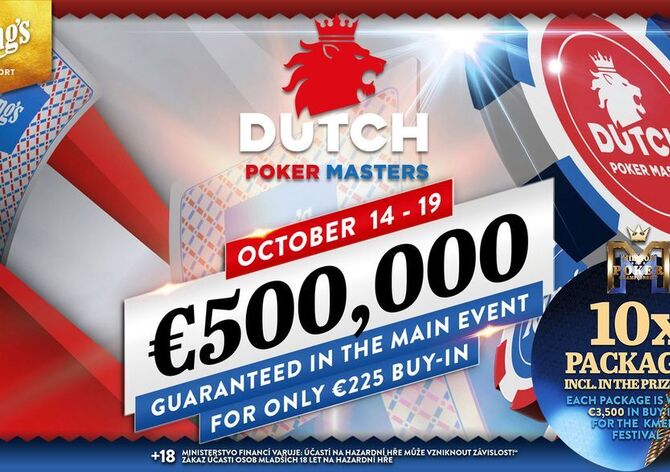 King's: Ve středu na Rozvadově začíná festival Dutch Poker Masters s Main Eventem €500K GTD