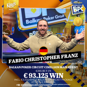 King's BPC €1M: Tři Češi na finálovém stole, trofej získal Němec Franz