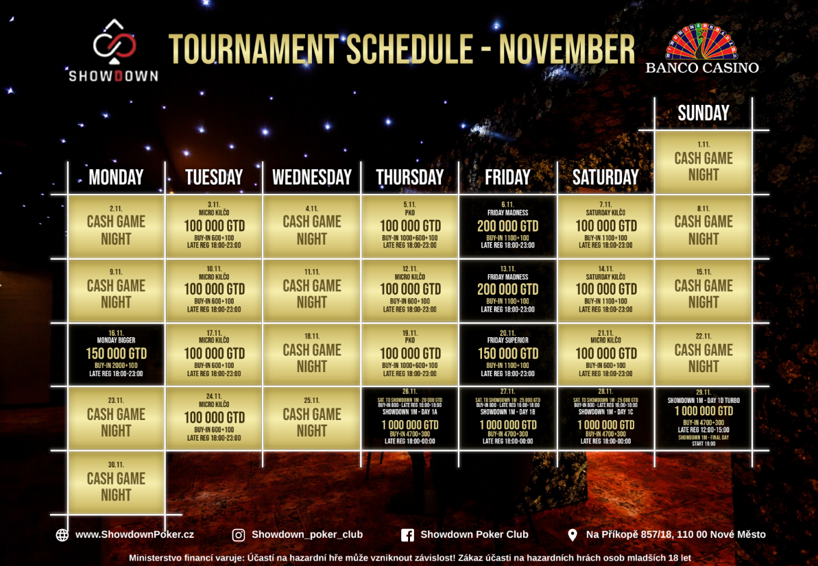 schedule showdown listopad schedule showdown listopad