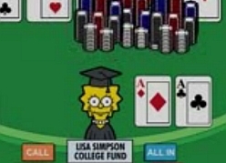 Lisa Simpsonová vydělává na univerzitní studia online pokerem