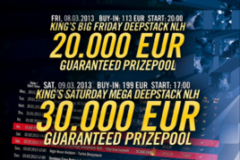 King‘s bude o víkendu hostit deepstack turnaje s garancí přes €50.000