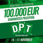 Deutsche Poker Tour je zpět, Main Event nabízí €100.000 garanci