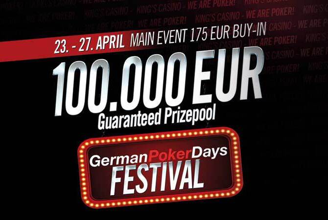 Květnový German Poker Days festival nabízí garanci €100.000!
