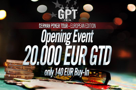 German Poker Tour dnes startuje Opening Eventem s garancí 540.000 Kč!