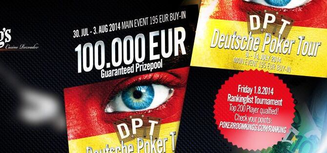 Letní edice Deutsche Poker Tour se pochlubí garancí €100.000