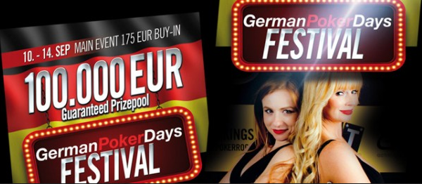 German Poker Days festival nabízí garanci €100.000!