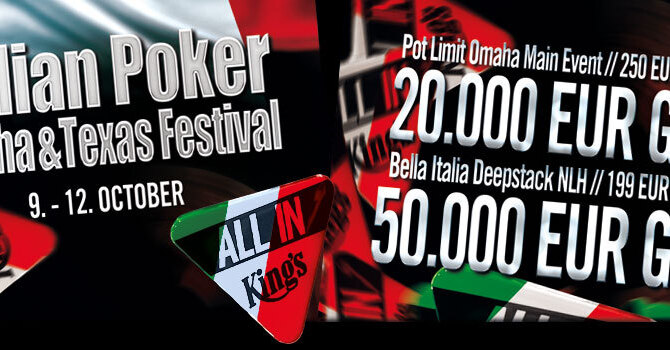 King's: Italian Poker Omaha & Texas Festival garantuje €90.000