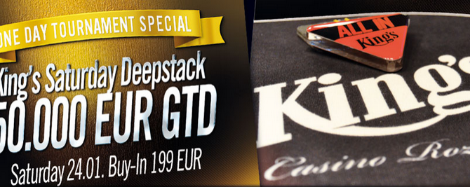 Vrcholem jednodenních turnajů v King&#039;s Casinu bude sobotní deepstack s garancí €50.000